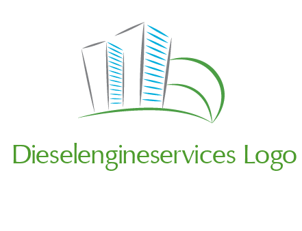 swoosh buildings construction logo