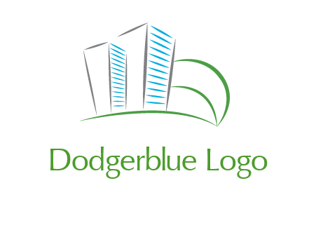 swoosh buildings construction logo