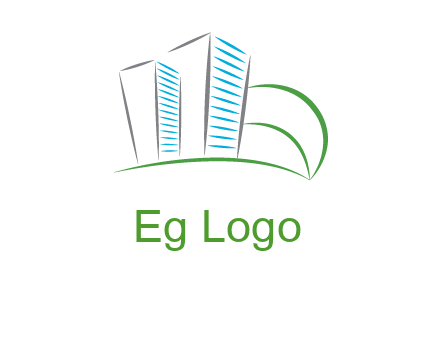 swoosh buildings construction logo