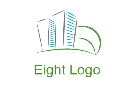swoosh buildings construction logo