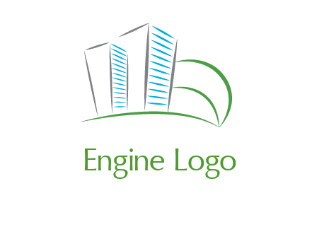 swoosh buildings construction logo