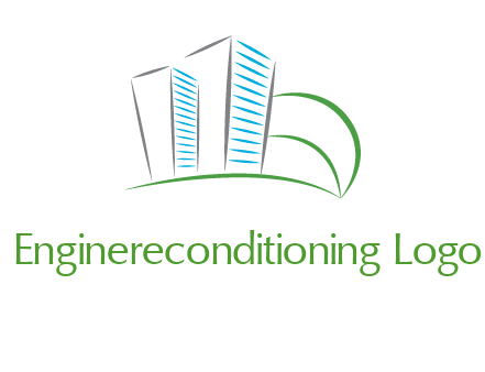 swoosh buildings construction logo