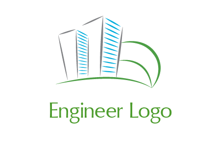 swoosh buildings construction logo