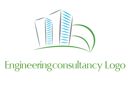 swoosh buildings construction logo