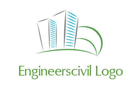 swoosh buildings construction logo