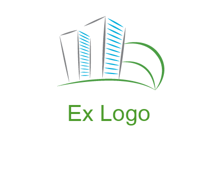 swoosh buildings construction logo