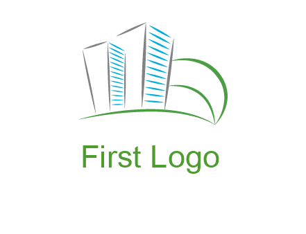 swoosh buildings construction logo