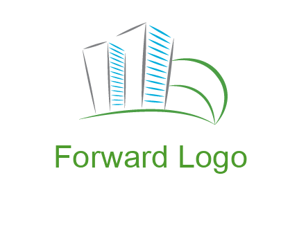 swoosh buildings construction logo