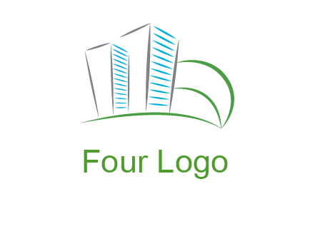 swoosh buildings construction logo