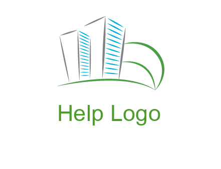 swoosh buildings construction logo