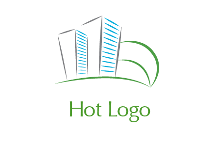 swoosh buildings construction logo