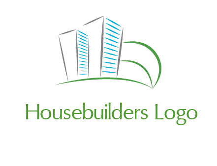 swoosh buildings construction logo