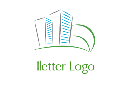 swoosh buildings construction logo
