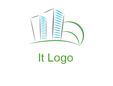 swoosh buildings construction logo