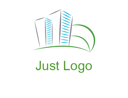 swoosh buildings construction logo
