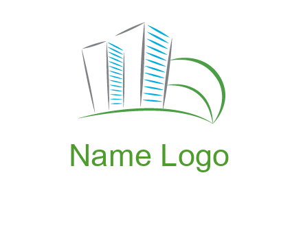 swoosh buildings construction logo