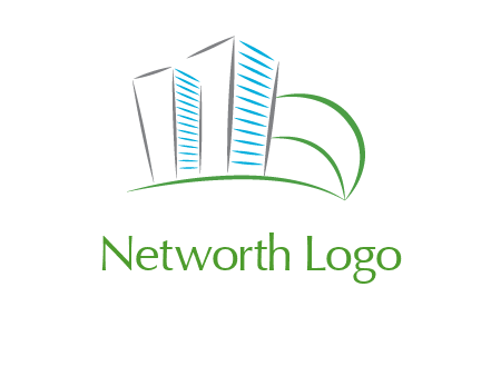 swoosh buildings construction logo