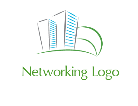 swoosh buildings construction logo