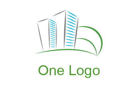 swoosh buildings construction logo