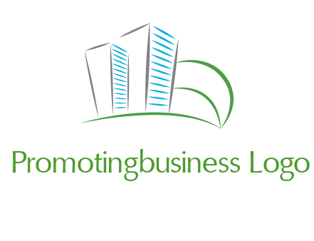 swoosh buildings construction logo