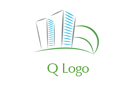 swoosh buildings construction logo