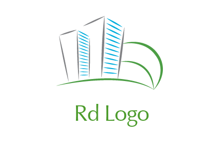 swoosh buildings construction logo