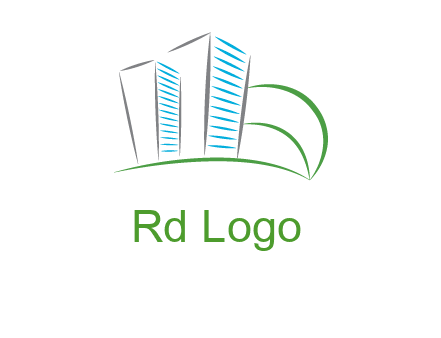 swoosh buildings construction logo