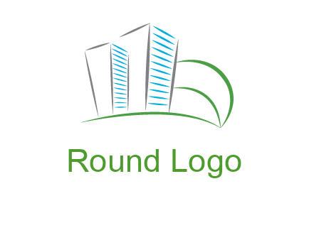 swoosh buildings construction logo