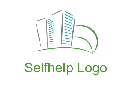 swoosh buildings construction logo
