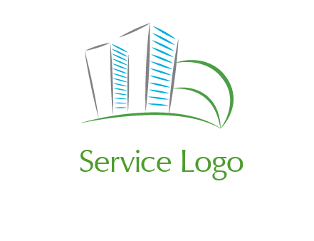 swoosh buildings construction logo