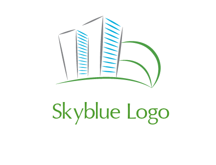 swoosh buildings construction logo