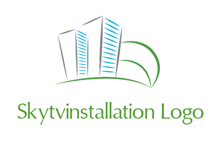 swoosh buildings construction logo