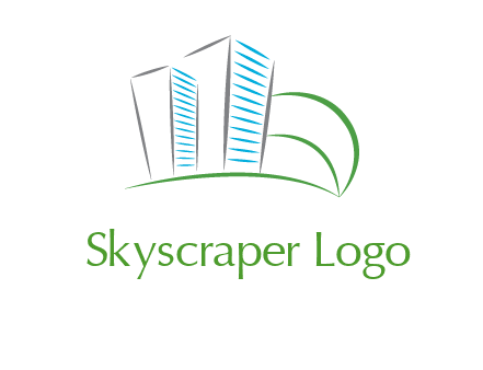 swoosh buildings construction logo