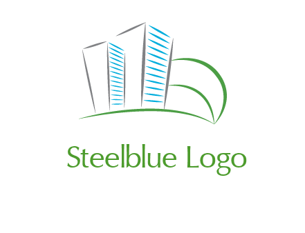swoosh buildings construction logo