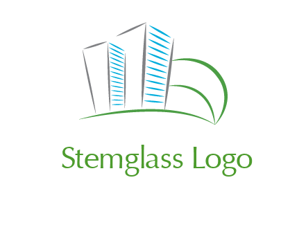 swoosh buildings construction logo