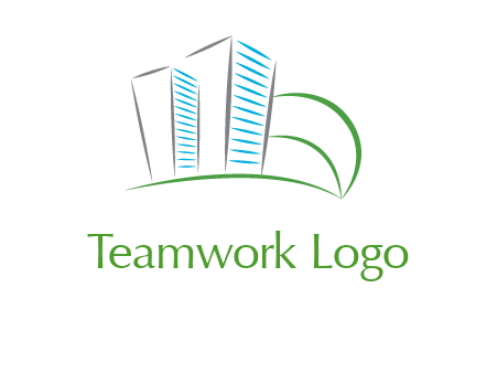 swoosh buildings construction logo