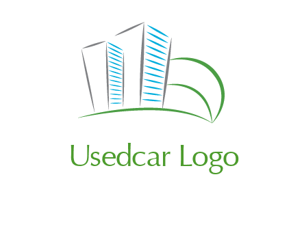 swoosh buildings construction logo