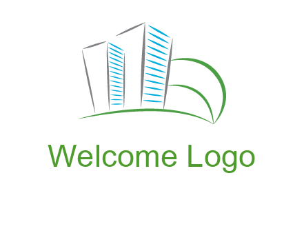 swoosh buildings construction logo