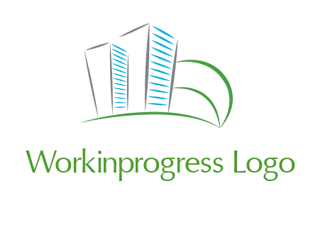 swoosh buildings construction logo