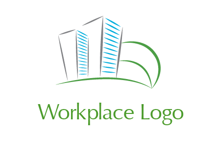 swoosh buildings construction logo