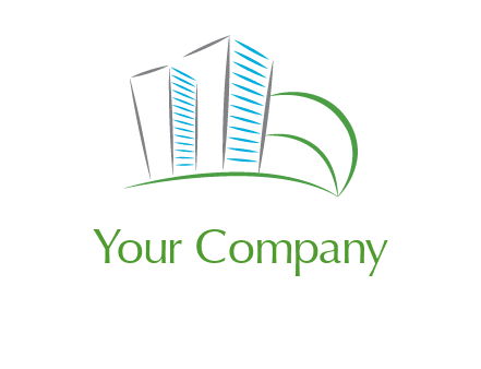 swoosh buildings construction logo