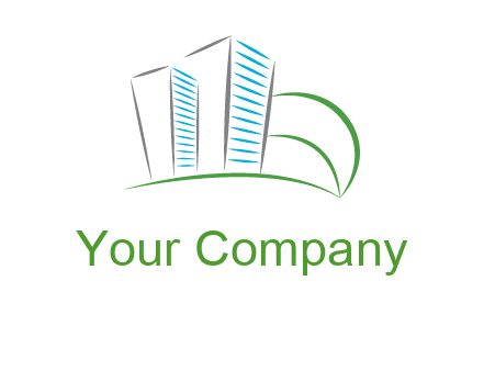 swoosh buildings construction logo