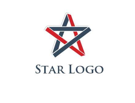 red and blue strips star logo