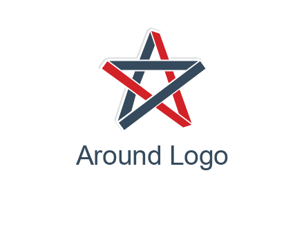 red and blue strips star logo