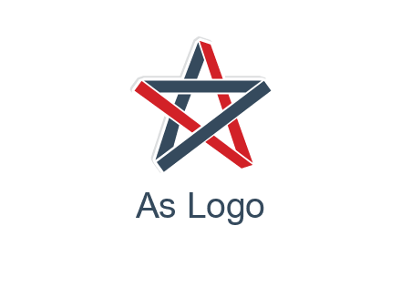 red and blue strips star logo