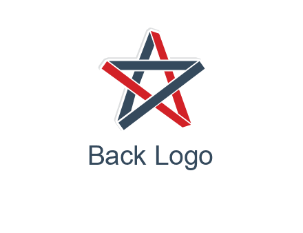 red and blue strips star logo