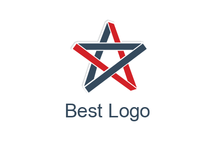 red and blue strips star logo