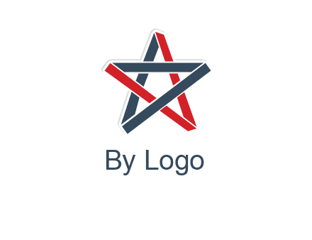 red and blue strips star logo