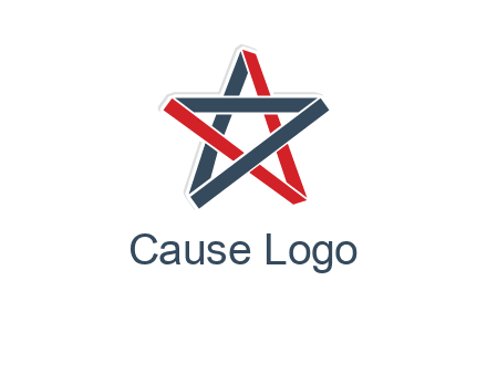red and blue strips star logo