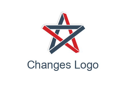 red and blue strips star logo